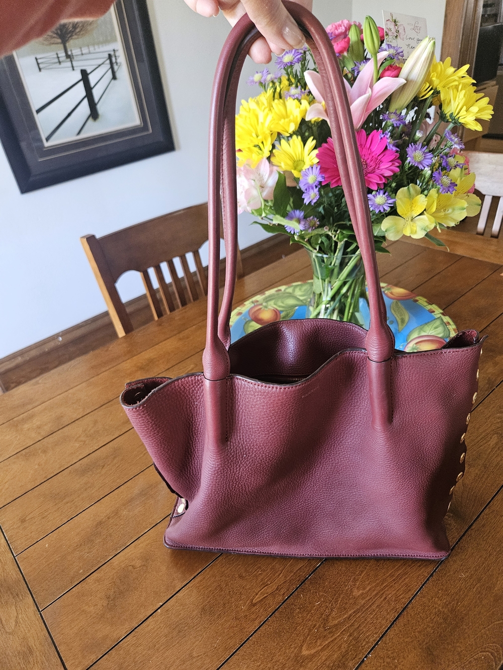 Hammitt Oliver Zip Pomodoro Red Leather Tote